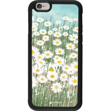 Hülle iPhone 6/6s - Silikon schwarz Flower Field Art