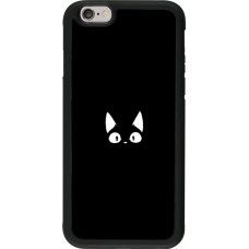 Coque iPhone 6/6s - Silicone rigide noir Funny cat on black