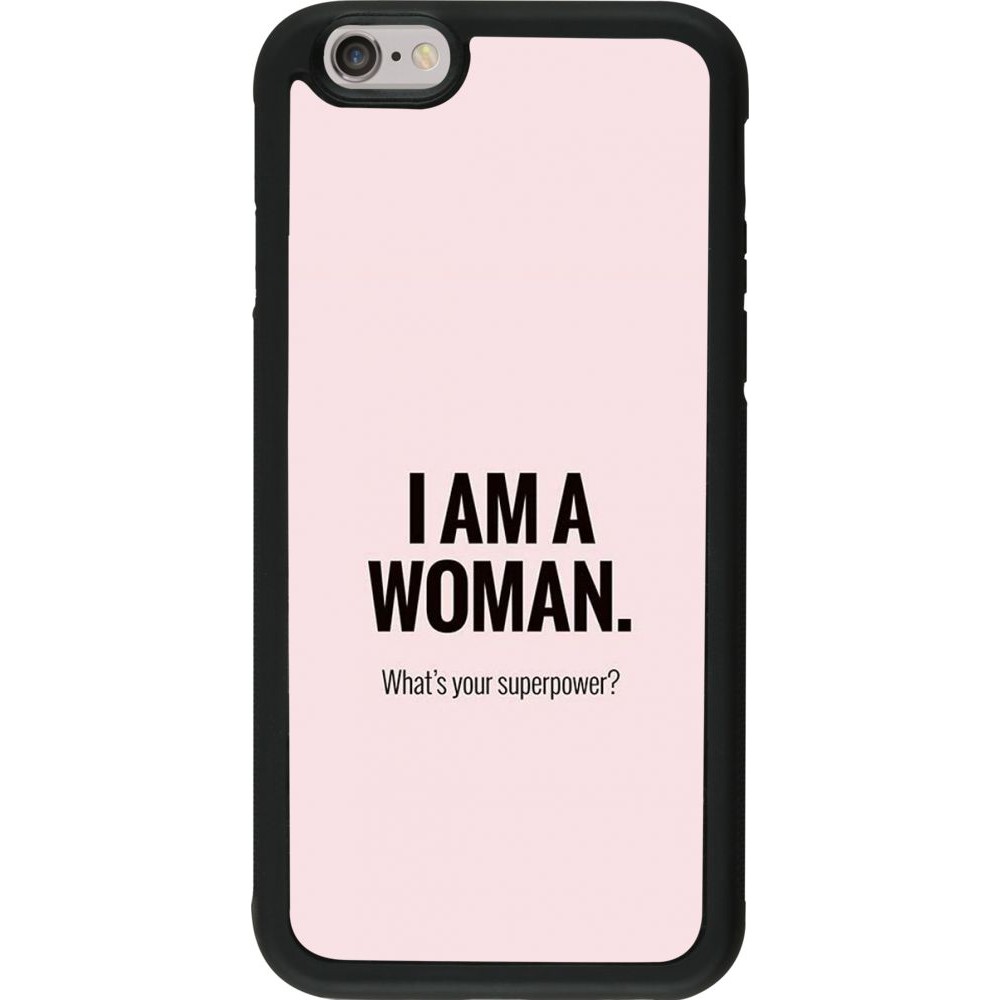 Hülle iPhone 6/6s - Silikon schwarz I am a woman