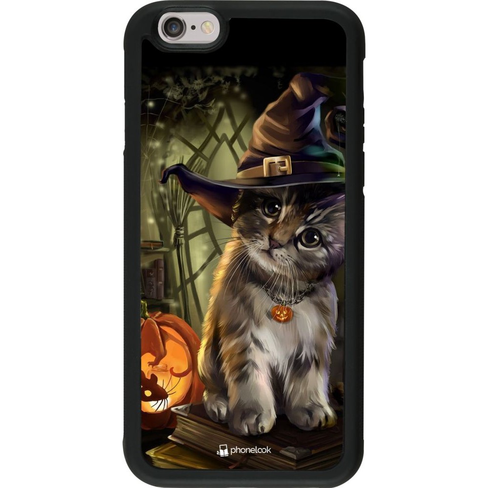 Hülle iPhone 6/6s - Silikon schwarz Halloween 21 Witch cat