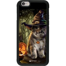 Coque iPhone 6/6s - Silicone rigide noir Halloween 21 Witch cat