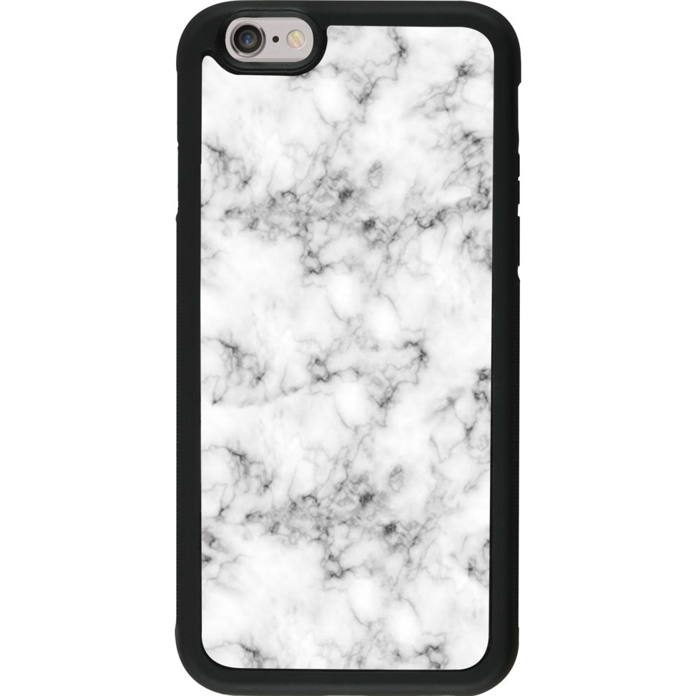 Coque iPhone 6/6s - Silicone rigide noir Marble 01