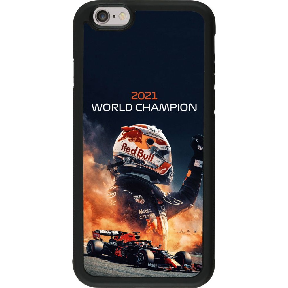 Coque iPhone 6/6s - Silicone rigide noir Max Verstappen 2021 World Champion
