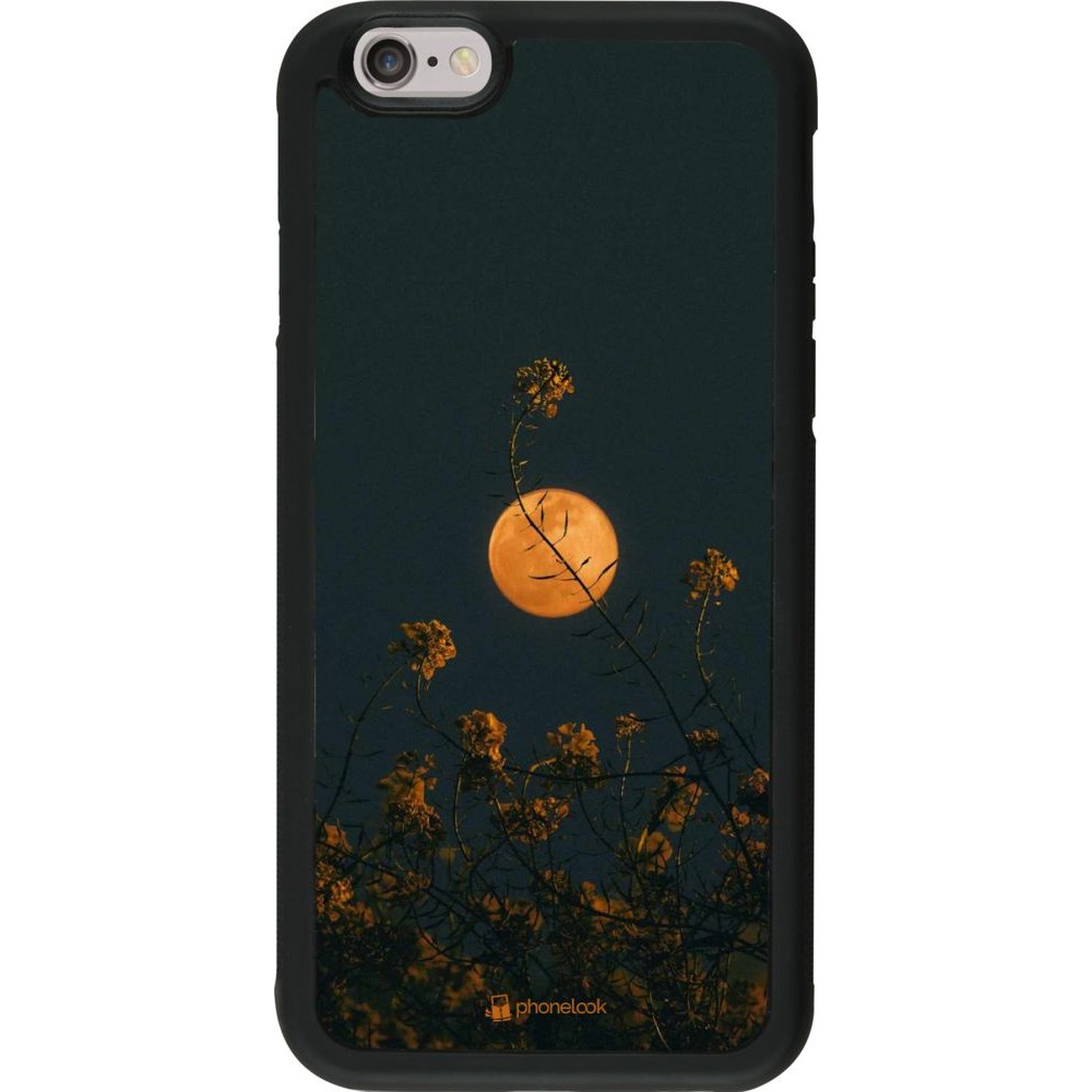 Coque iPhone 6/6s - Silicone rigide noir Moon Flowers