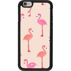Coque iPhone 6/6s - Silicone rigide noir Pink Flamingos Pattern