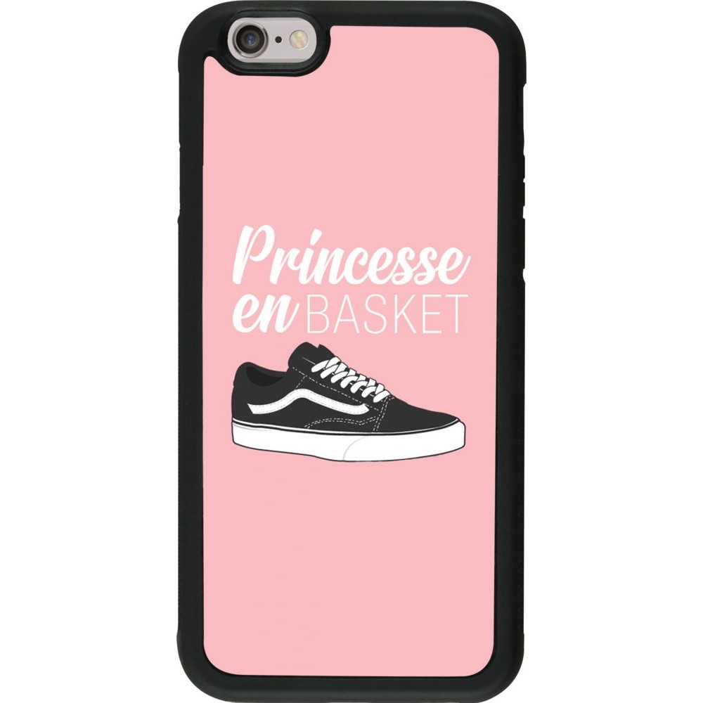 Coque iPhone 6/6s - Silicone rigide noir princesse en basket