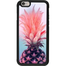 Coque iPhone 6/6s - Silicone rigide noir Purple Pink Pineapple