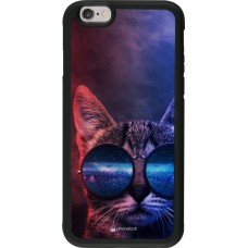 Hülle iPhone 6/6s - Silikon schwarz Red Blue Cat Glasses