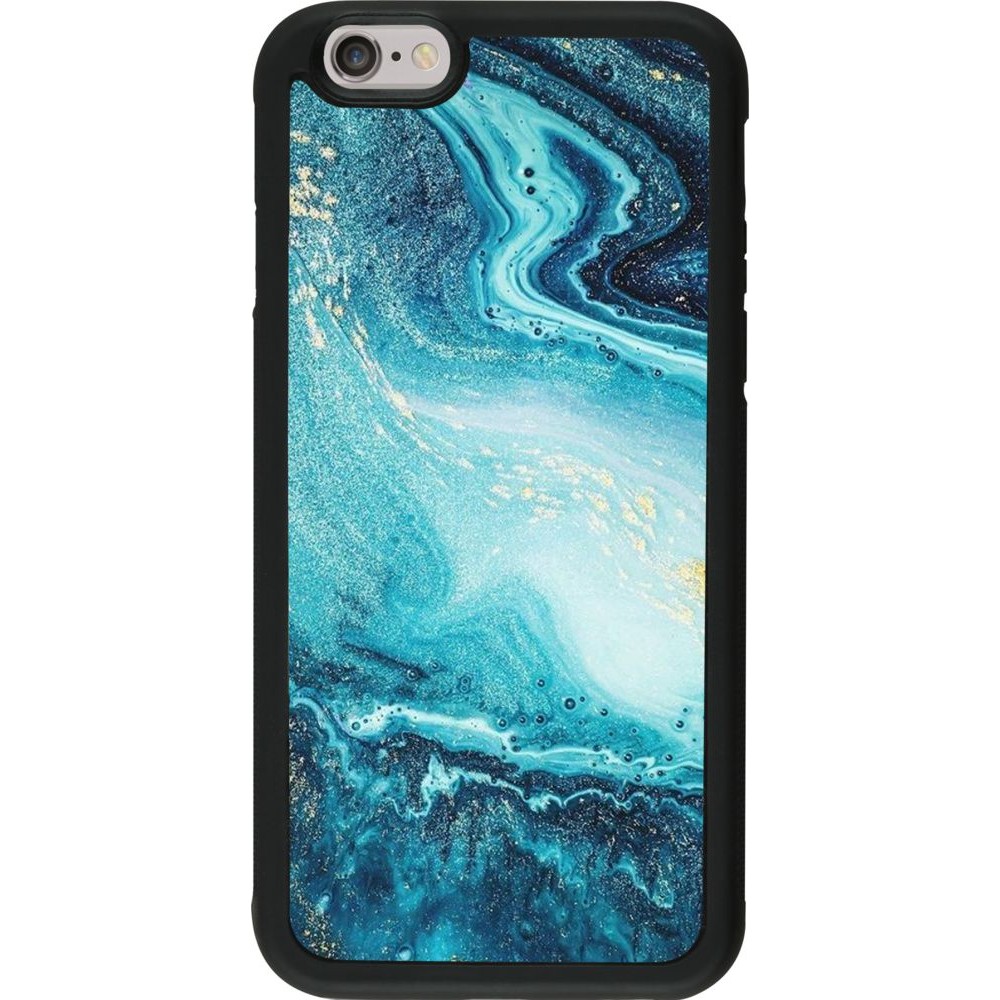 Coque iPhone 6/6s - Silicone rigide noir Sea Foam Blue