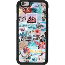 Coque iPhone 6/6s - Silicone rigide noir Summer 20 collage