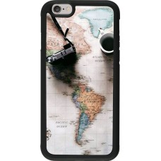 Coque iPhone 6/6s - Silicone rigide noir Travel 01