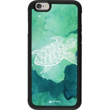 Coque iPhone 6/6s - Silicone rigide noir Turtle Aztec Watercolor