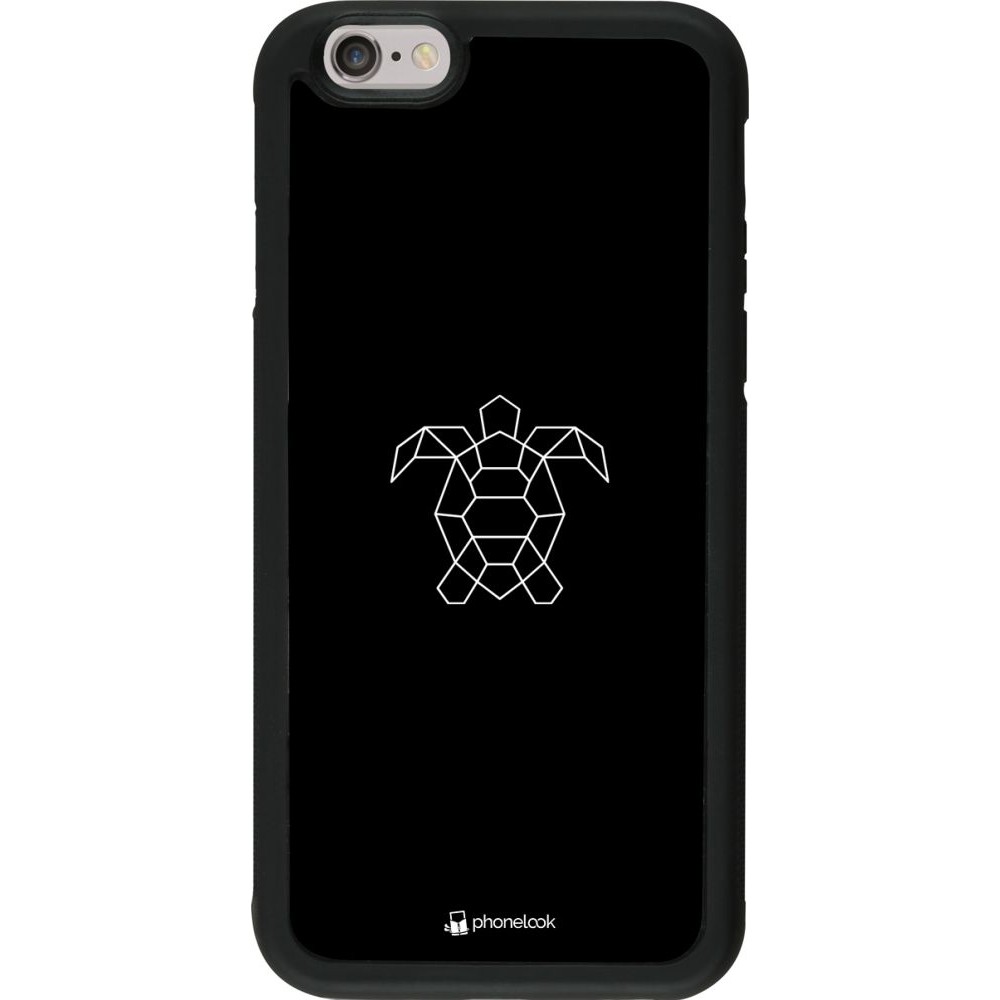 Coque iPhone 6/6s - Silicone rigide noir Turtles lines on black