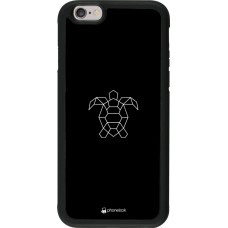 Coque iPhone 6/6s - Silicone rigide noir Turtles lines on black