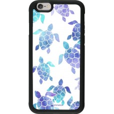 Coque iPhone 6/6s - Silicone rigide noir Turtles pattern watercolor