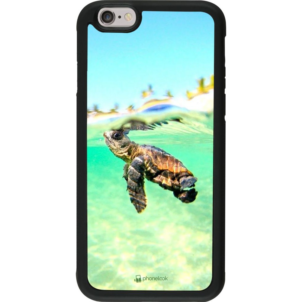 Hülle iPhone 6/6s - Silikon schwarz Turtle Underwater