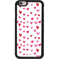 Coque iPhone 6/6s - Silicone rigide noir Valentine 2022 Many pink hearts
