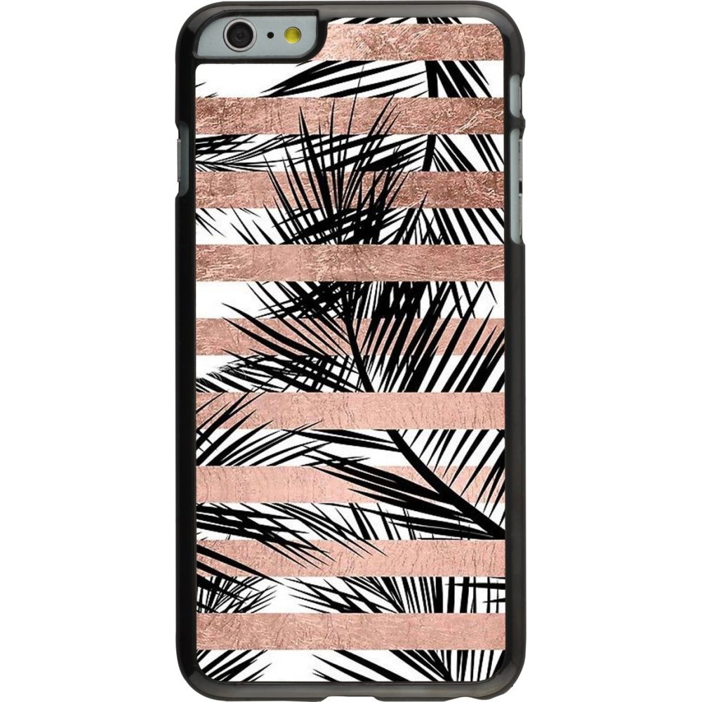 Coque iPhone 6 Plus / 6s Plus - Palm trees gold stripes