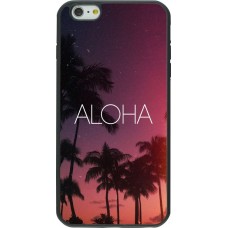 Coque iPhone 6 Plus / 6s Plus - Silicone rigide noir Aloha Sunset Palms