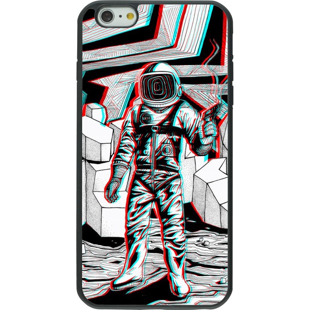 Coque iPhone 6 Plus / 6s Plus - Silicone rigide noir Anaglyph Astronaut