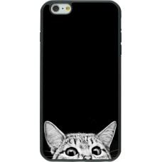 Coque iPhone 6 Plus / 6s Plus - Silicone rigide noir Cat Looking Up Black