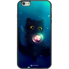 Coque iPhone 6 Plus / 6s Plus - Silicone rigide noir Cute Cat Bubble