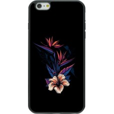 Coque iPhone 6 Plus / 6s Plus - Silicone rigide noir Dark Flowers