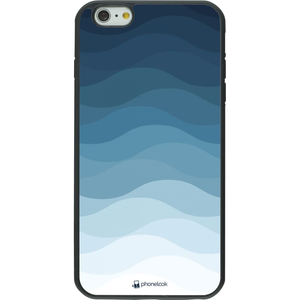 Coque iPhone 6 Plus / 6s Plus - Silicone rigide noir Flat Blue Waves