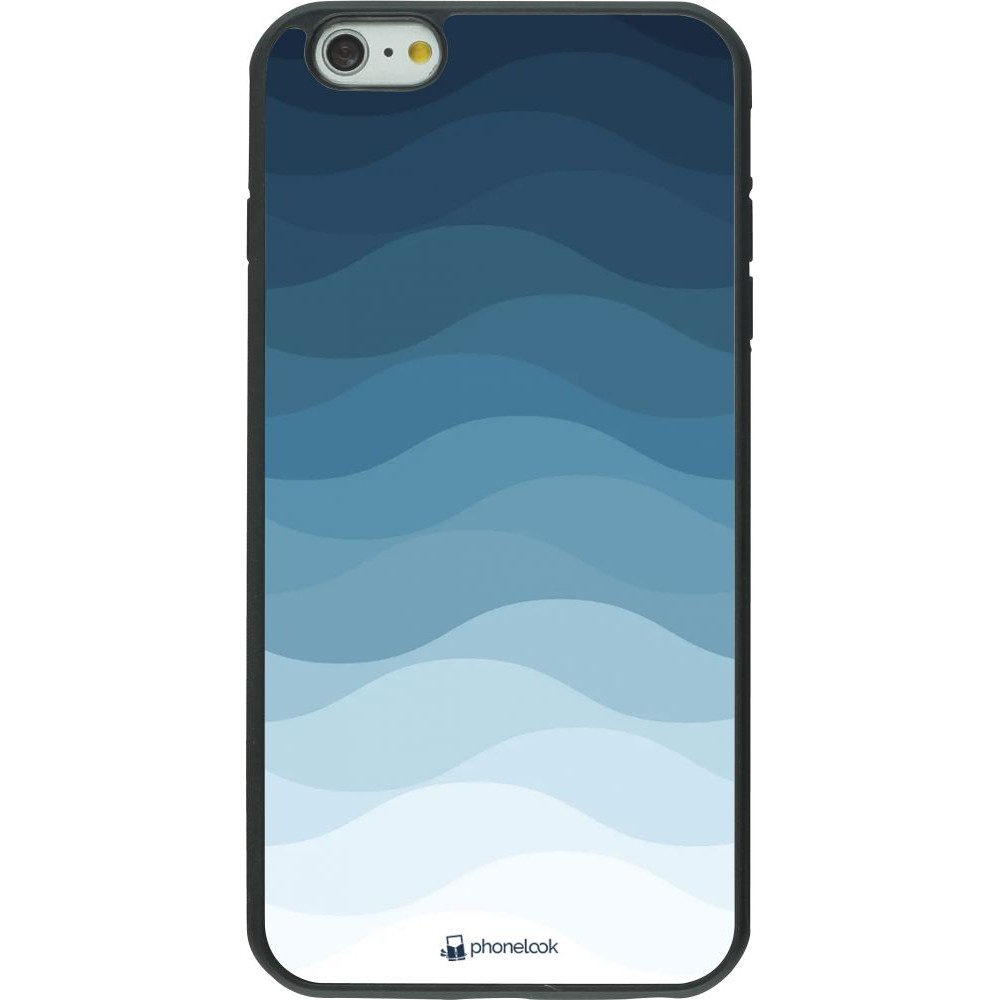 Hülle iPhone 6 Plus / 6s Plus - Silikon schwarz Flat Blue Waves