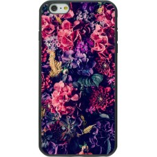 Coque iPhone 6 Plus / 6s Plus - Silicone rigide noir Flowers Dark