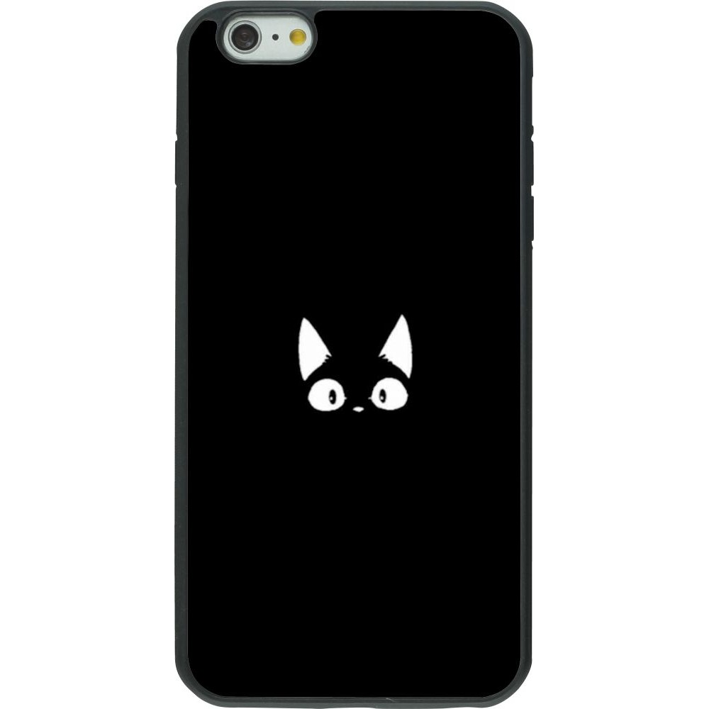 Coque iPhone 6 Plus / 6s Plus - Silicone rigide noir Funny cat on black