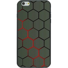 Coque iPhone 6 Plus / 6s Plus - Silicone rigide noir Geometric Line red