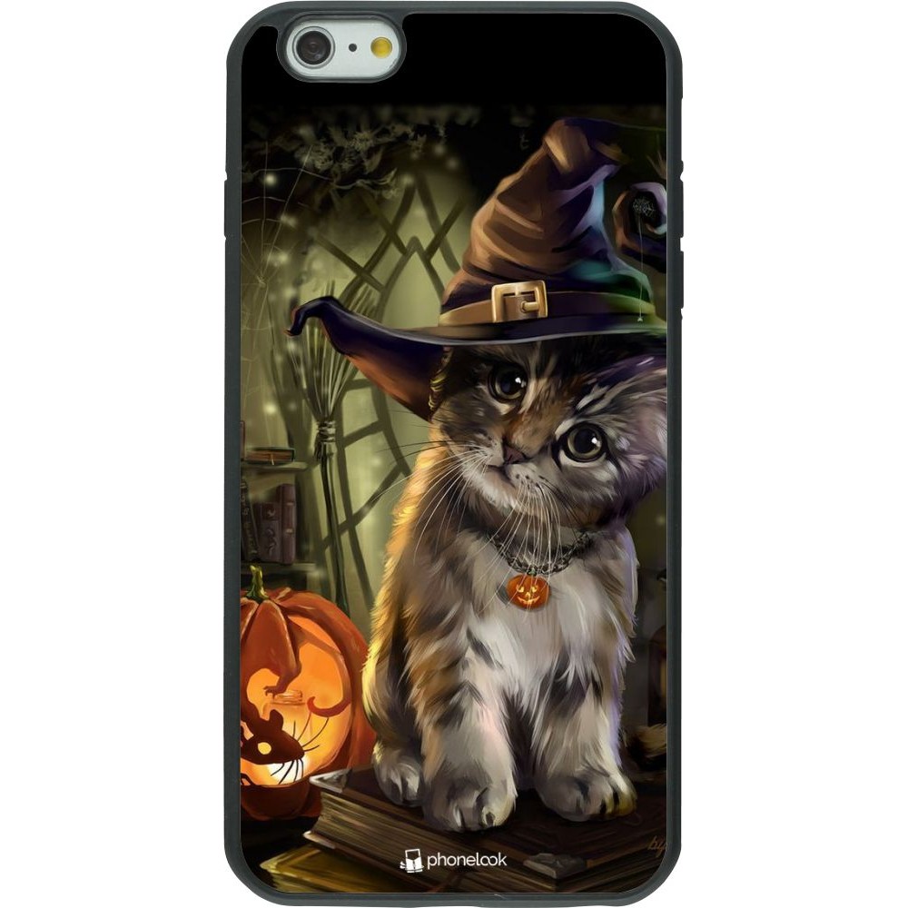 Coque iPhone 6 Plus / 6s Plus - Silicone rigide noir Halloween 21 Witch cat