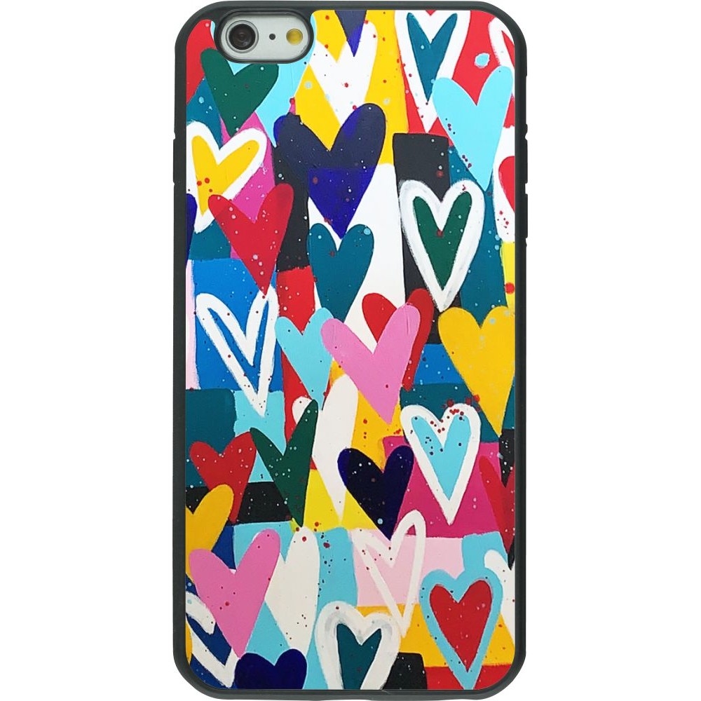 Coque iPhone 6 Plus / 6s Plus - Silicone rigide noir Joyful Hearts