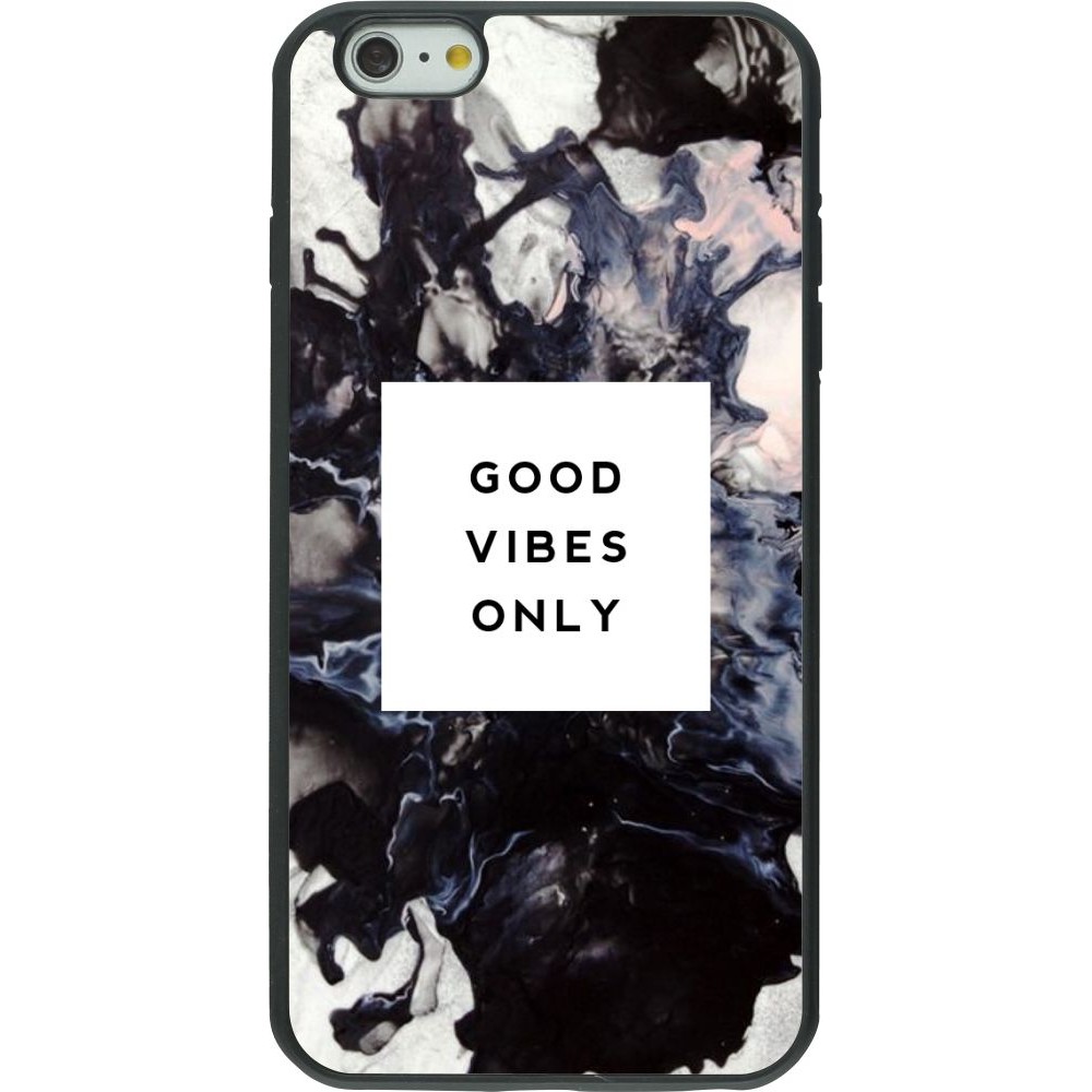 Coque iPhone 6 Plus / 6s Plus - Silicone rigide noir Marble Good Vibes Only