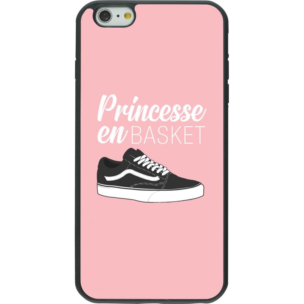 Coque iPhone 6 Plus / 6s Plus - Silicone rigide noir princesse en basket