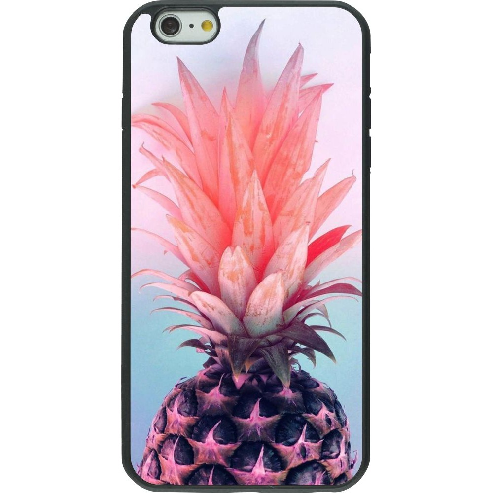 Hülle iPhone 6 Plus / 6s Plus - Silikon schwarz Purple Pink Pineapple