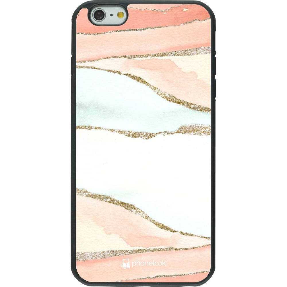 Coque iPhone 6 Plus / 6s Plus - Silicone rigide noir Shimmering Orange