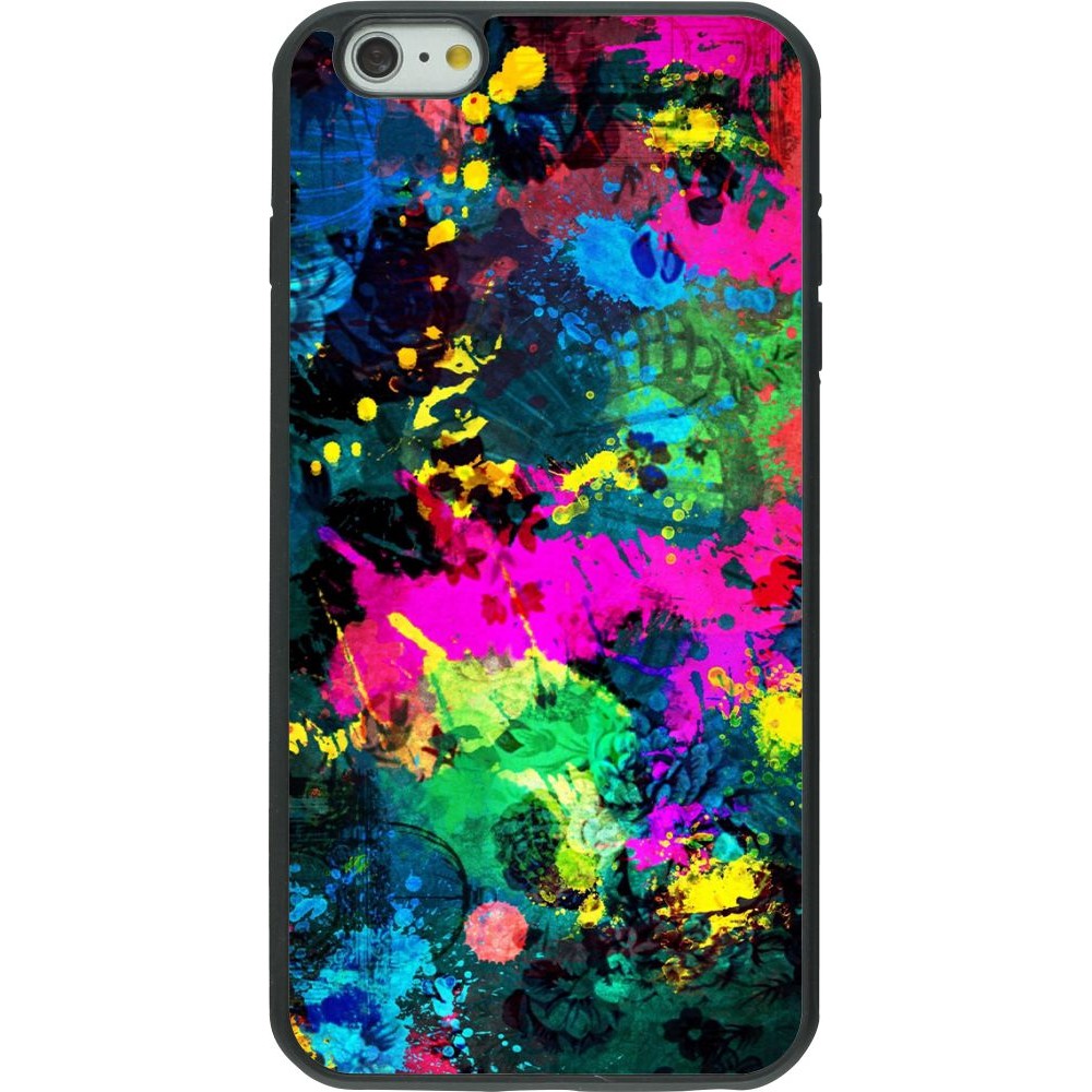 Coque iPhone 6 Plus / 6s Plus - Silicone rigide noir Splash paint