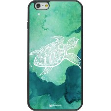 Coque iPhone 6 Plus / 6s Plus - Silicone rigide noir Turtle Aztec Watercolor