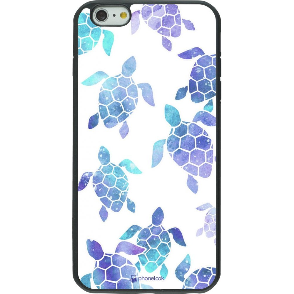 Hülle iPhone 6 Plus / 6s Plus - Silikon schwarz Turtles pattern watercolor