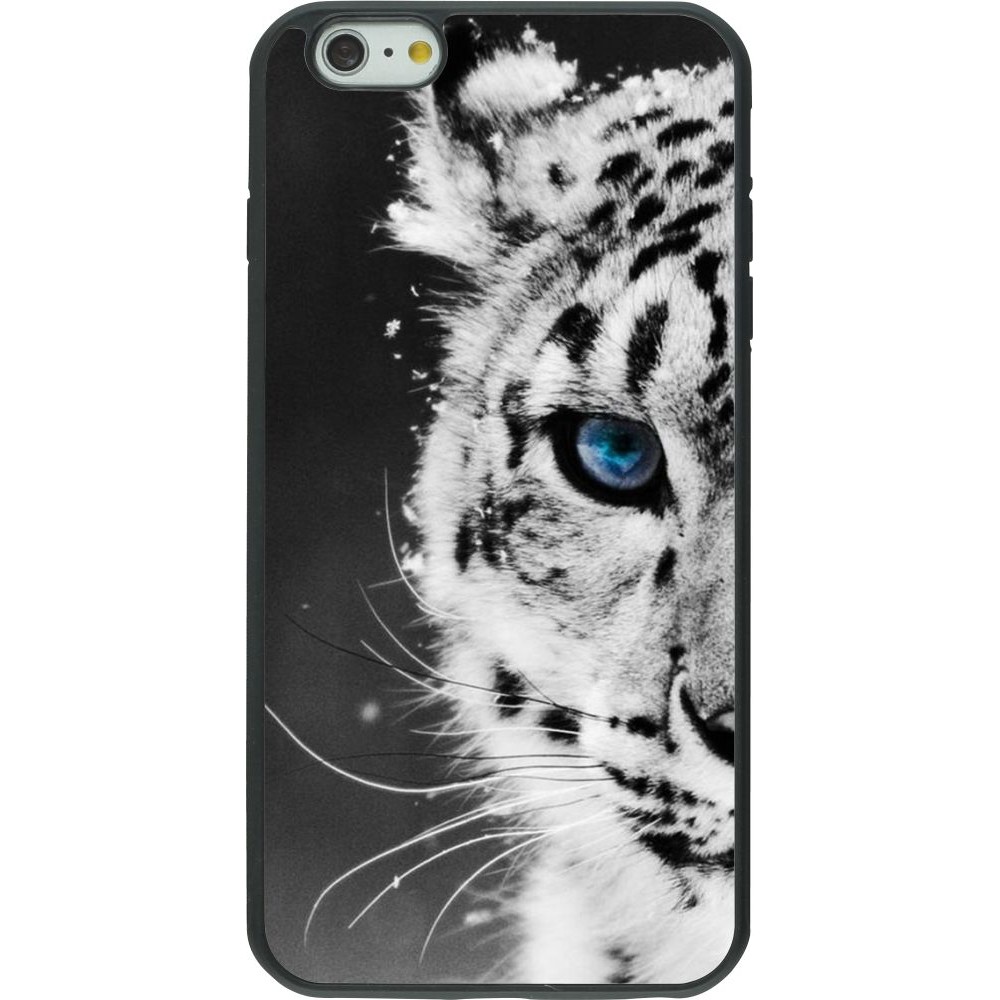 Coque iPhone 6 Plus / 6s Plus - Silicone rigide noir White tiger blue eye