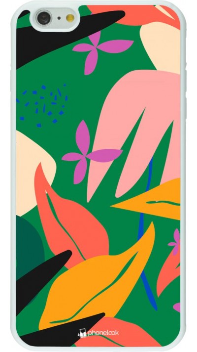Coque iPhone 6 Plus / 6s Plus - Silicone rigide blanc Abstract Jungle