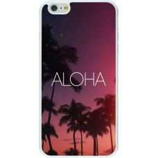 Coque iPhone 6 Plus / 6s Plus - Silicone rigide blanc Aloha Sunset Palms