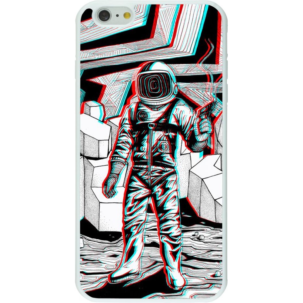 Hülle iPhone 6 Plus / 6s Plus - Silikon weiss Anaglyph Astronaut