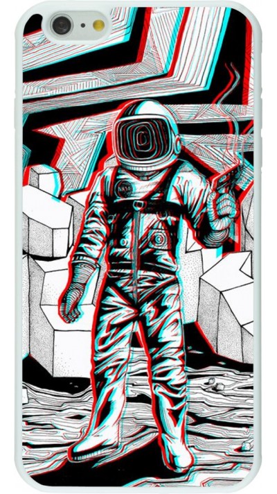Hülle iPhone 6 Plus / 6s Plus - Silikon weiss Anaglyph Astronaut