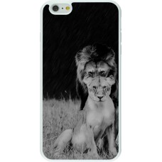 Hülle iPhone 6 Plus / 6s Plus - Silikon weiss Angry lions