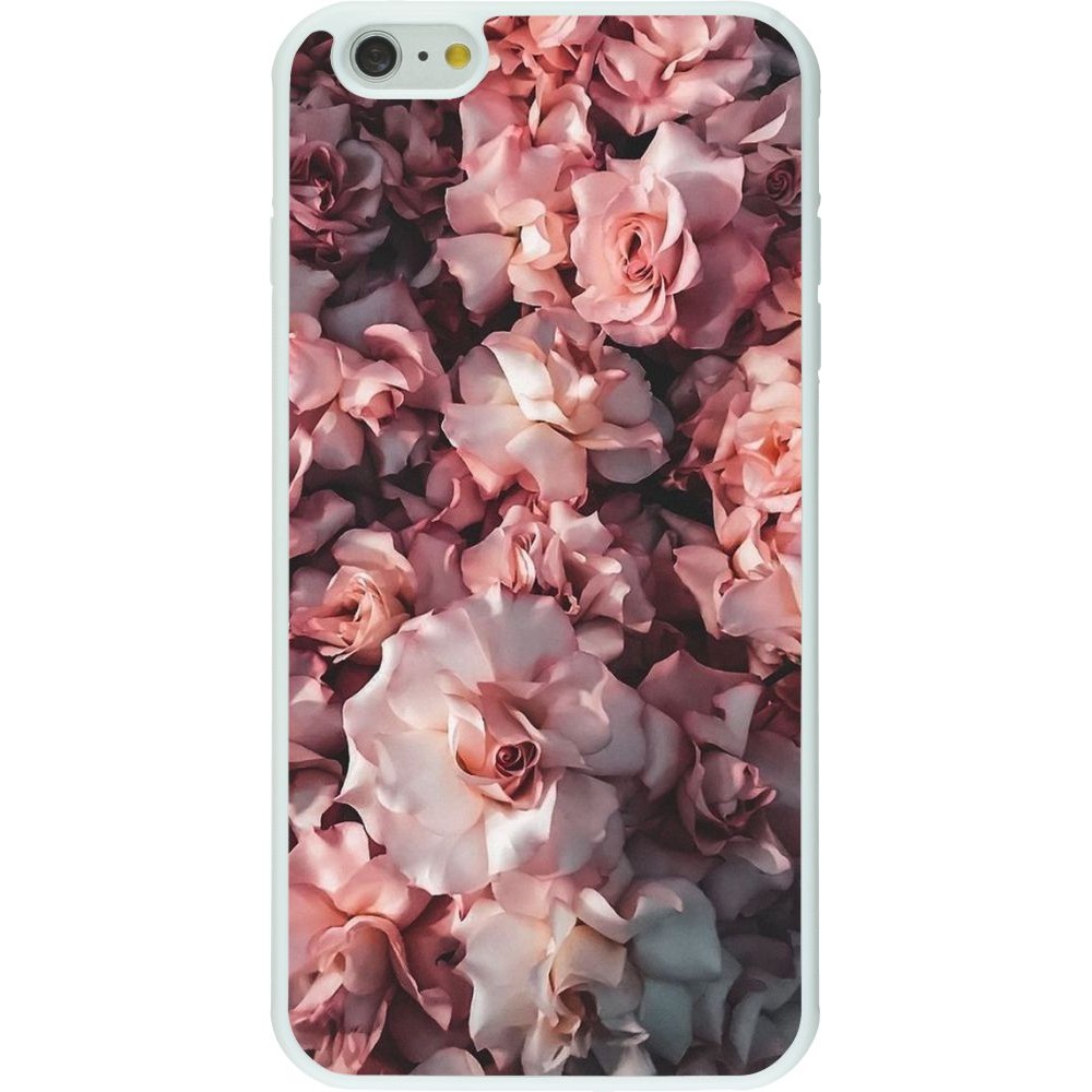 Hülle iPhone 6 Plus / 6s Plus - Silikon weiss Beautiful Roses