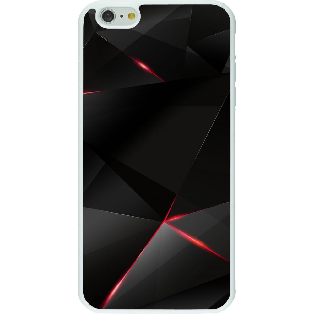 Hülle iPhone 6 Plus / 6s Plus - Silikon weiss Black Red Lines