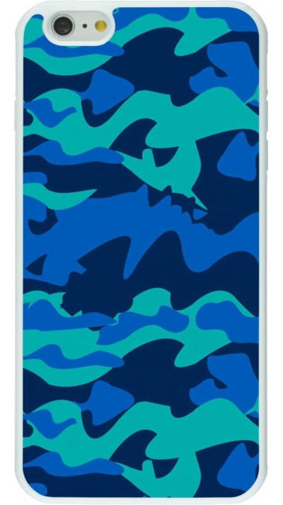 Hülle iPhone 6 Plus / 6s Plus - Silikon weiss Camo Blue